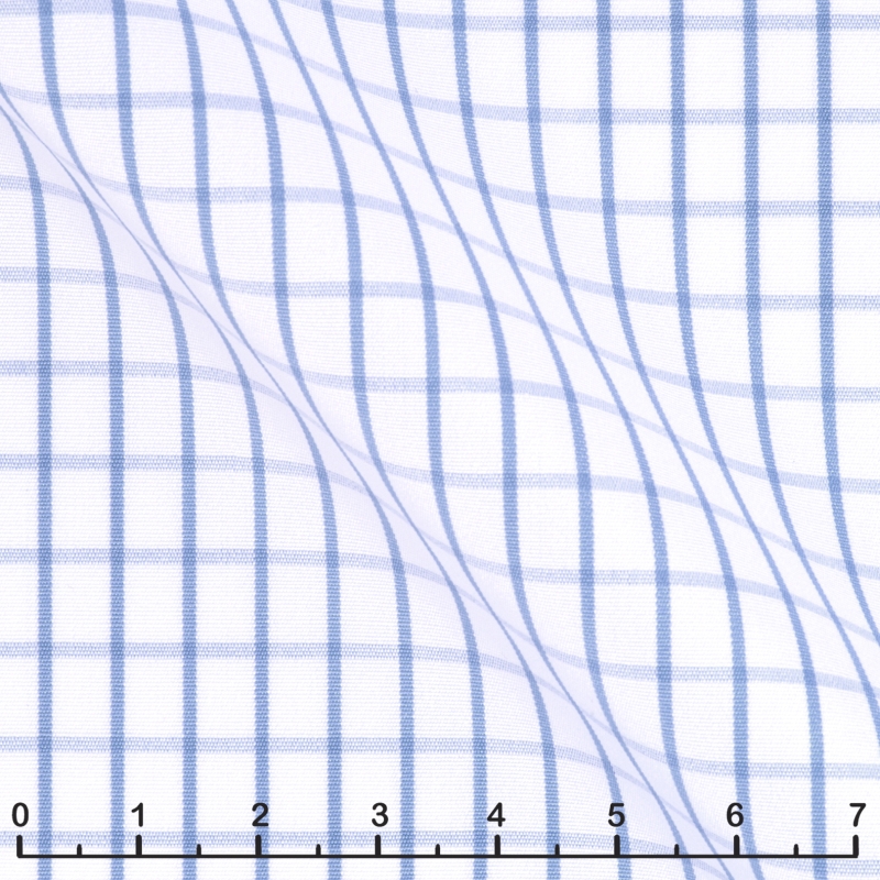 Blue Check White Fabric 3030-W121-0002