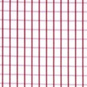 Vine Red Check White Fabric 3030-W121-0006