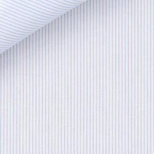 Light Blue and White Stripe Twill Easy Iron