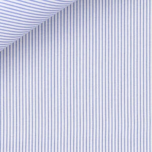 Blue and White Stripe Twill Easy Iron