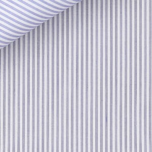 White and Blue Stripe Easy Iron Twill