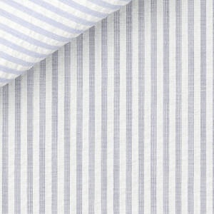 Blue and White Seersucker Fabric - Image 2