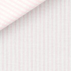 Pink and White Seersucker Stripe Fabric - Image 2